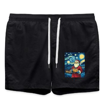 Weihnachtsmann Frauen Männer Kinder Weihnachten - Badeshorts - Schwarz - Vorne - AI Model Male 185 light (185cm)