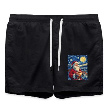 Weihnachtsmann Frauen Männer Kinder Weihnachten - Badeshorts - Schwarz - Vorne - AI Model Male 185 light (185cm)