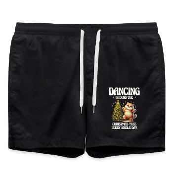 Jeden Feiertag um den Weihnachtsbaum tanzen - Badeshorts - Schwarz - Vorne - AI Model Male 185 light (185cm)