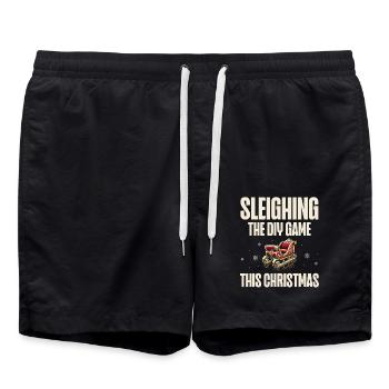 Faites Noël avec DIY Game Sleigh, Vacances - Short de bain - noir - Devant - AI Model Male 185 light (185cm)