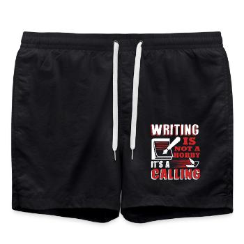 Writing Isn't A Hobby It's A Calling - Swim Trunks - black - Front - AI Model Male 185 light (185cm)