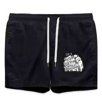 British Shorthair Trapped In A Human Body - Swim Trunks - black - Front - AI Model Male 185 light (185cm)