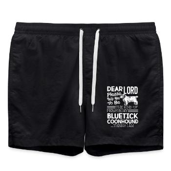 Bluetick Coonhound Please Help Me - Swim Trunks - black - Front - AI Model Male 185 light (185cm)