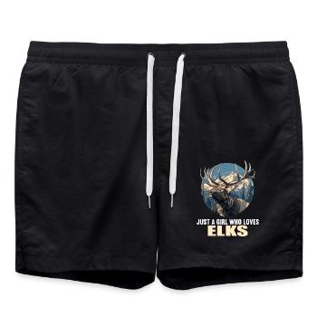 Elche Elch - Badeshorts - Schwarz - Vorne - AI Model Male 185 light (185cm)