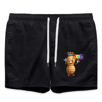Funny Peanut Kids Child Birth Birthday Baby - Swim Trunks - black - Front - AI Model Male 185 light (185cm)