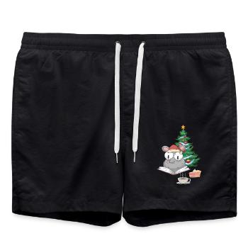 Santa Mouse Christmas Christmas Kids Child - Swim Trunks - black - Front - AI Model Male 185 light (185cm)