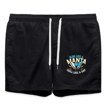 Manta Rays Glide Like A Manta Chill Like Swimmer - Badeshorts - Schwarz - Vorne - AI Model Male 185 light (185cm)