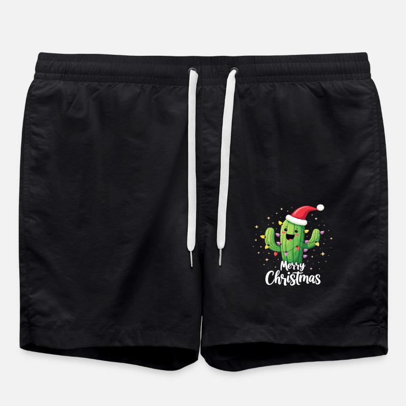 Cactus Christmas Cactus Cacti - Swim Trunks - black