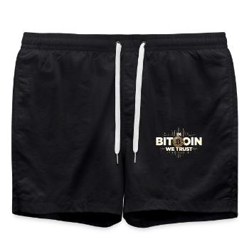 In Bitcoin We Trust Cryptocurrency Btc Bitcoin - Swim Trunks - black - Front - AI Model Male 185 light (185cm)