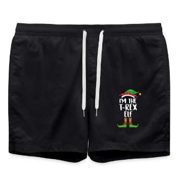 I'm The T-Rex Elf Shirt Matching Family Christmas - Badeshorts - Schwarz - Vorne - AI Model Male 185 light (185cm)