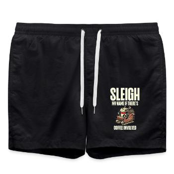 Traîneau mon nom est à propos du café, plaisir de Noël - Short de bain - noir - Devant - AI Model Male 185 light (185cm)