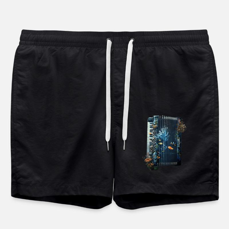 Fisch Akkordeon - Badeshorts - Schwarz