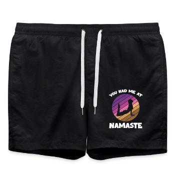 Vous m’avez eu à Namaste Yoga Silhouette Relaxation - Short de bain - noir - Devant - AI Model Male 185 light (185cm)