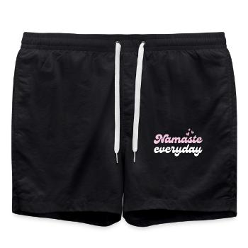 Namaste Everyday Yoga Inspiration - Swim Trunks - black - Front - AI Model Male 185 light (185cm)