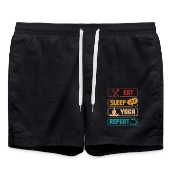 Eat Sleep Yoga Repeat Relaxation - Swim Trunks - black - Front - AI Model Male 185 light (185cm)