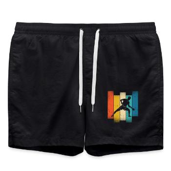 Tischtennis-Spieler Retro Stil - Badeshorts - Schwarz - Vorne - AI Model Male 185 light (185cm)