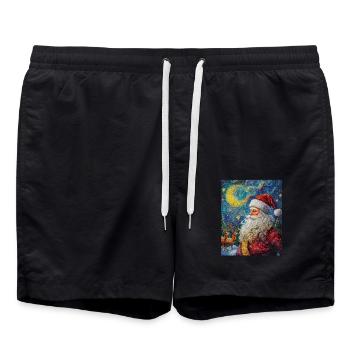 Weihnachtsmann Frauen Männer Kinder Weihnachten - Badeshorts - Schwarz - Vorne - AI Model Male 185 light (185cm)