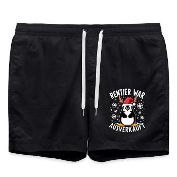 Pinguine Rentier war ausverkauft - Badeshorts - Schwarz - Vorne - AI Model Male 185 light (185cm)