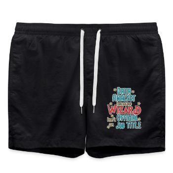 Data Analyst Wizard - Badeshorts - Schwarz - Vorne - AI Model Male 185 light (185cm)