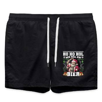 Ho Ho Hol Mir Mal Ein Bier Weihnachten Christmas - Badeshorts - Schwarz - Vorne - AI Model Male 185 light (185cm)