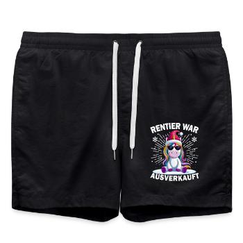 Renne a été vendu Licorne Noël - Short de bain - noir - Devant - AI Model Male 185 light (185cm)