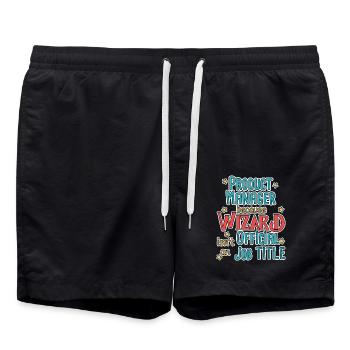 Product Manager Wizard - Badeshorts - Schwarz - Vorne - AI Model Male 185 light (185cm)