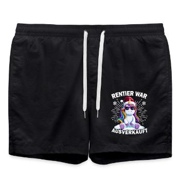 Renne a été vendu Licorne Noël - Short de bain - noir - Devant - AI Model Male 185 light (185cm)