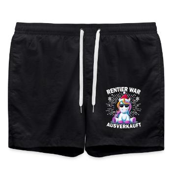 Renne a été vendu Licorne Noël - Short de bain - noir - Devant - AI Model Male 185 light (185cm)