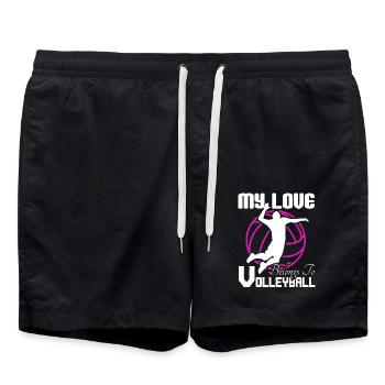 Volleyball My Heart Belongs To Volleyball - Swim Trunks - black - Front - AI Model Male 185 light (185cm)