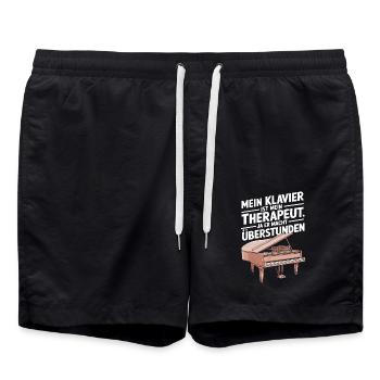 Pianist Klavier Konzertflügel und Piano Spieler - Badeshorts - Schwarz - Vorne - AI Model Male 185 light (185cm)