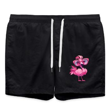 Flamants roses Flamant rose - Short de bain - noir - Devant - AI Model Male 185 light (185cm)