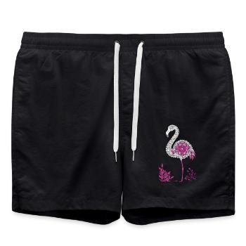 Mandala Flamingo Flamingo Wasservogel Flamingo - Badeshorts - Schwarz - Vorne - AI Model Male 185 light (185cm)