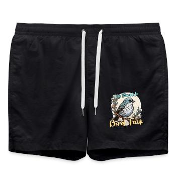 Passionné d’oiseaux, je parle couramment l’ornithologue ornithologique - Short de bain - noir - Devant - AI Model Male 185 light (185cm)