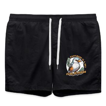 Passionné d’oiseaux, Happiness est un ornithologue du ciel - Short de bain - noir - Devant - AI Model Male 185 light (185cm)