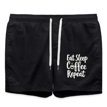 Manger du café de sommeil Répéter le café Café drôle - Short de bain - noir - Devant - AI Model Male 185 light (185cm)