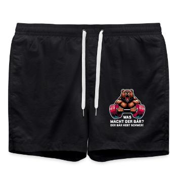 Bodybuilding Bodybuilder Fitness Geschenk Muskeln - Badeshorts - Schwarz - Vorne - AI Model Male 185 light (185cm)