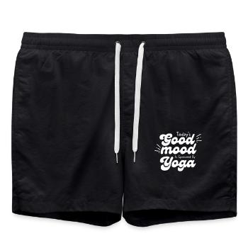 Today's good mood thanks to yoga - Swim Trunks - black - Front - AI Model Male 185 light (185cm)