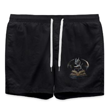 Elegant Black Dragon – Epic Dragon - Swim Trunks - black - Front - AI Model Male 185 light (185cm)