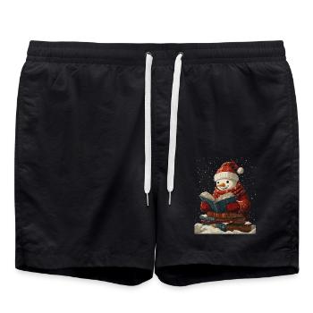 Snowman Christmas Decoration Women Men Children - Swim Trunks - black - Front - AI Model Male 185 light (185cm)
