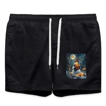 Snowman Christmas Decoration Women Men Children - Swim Trunks - black - Front - AI Model Male 185 light (185cm)