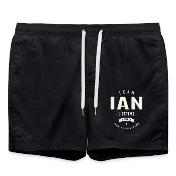Team Ian Lebenslanges Mitglied Lustiger Name Ian - Badeshorts - Schwarz - Vorne - AI Model Male 185 light (185cm)