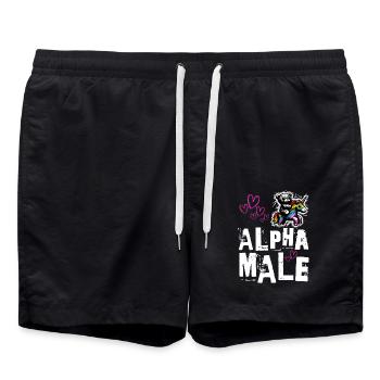 Alpha Unicorn - Mignon Teddy Rides Licorne - Short de bain - noir - Devant - AI Model Male 185 light (185cm)