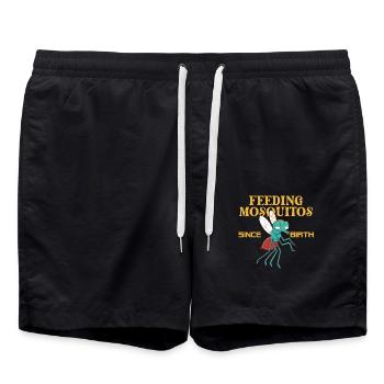 Mücken Füttern Seit Geburt Lustige Insekten - Badeshorts - Schwarz - Vorne - AI Model Male 185 light (185cm)