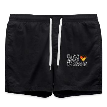 I'm Not Angry I'm German Heart Design with Flag - Swim Trunks - black - Front - AI Model Male 185 light (185cm)