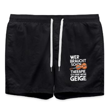 Geiger Geigen Spieler Musiker Violine Violinist - Badeshorts - Schwarz - Vorne - AI Model Male 185 light (185cm)