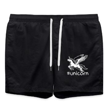 Funny Unicorn Hashtag - Swim Trunks - black - Front - AI Model Male 185 light (185cm)