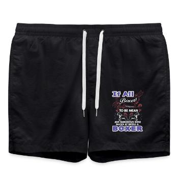 Funny Things About Boxer Dog - Swim Trunks - black - Front - AI Model Male 185 light (185cm)