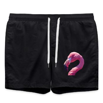 Flamants roses Flamant rose - Short de bain - noir - Devant - AI Model Male 185 light (185cm)