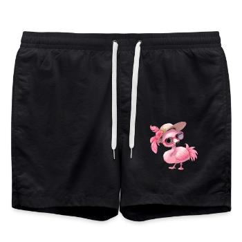Flamants roses Flamant rose - Short de bain - noir - Devant - AI Model Male 185 light (185cm)
