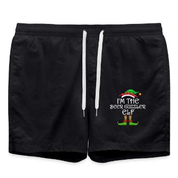 I'm The Beer Guzzler Elf Matching Family Christmas - Swim Trunks - black - Front - AI Model Male 185 light (185cm)